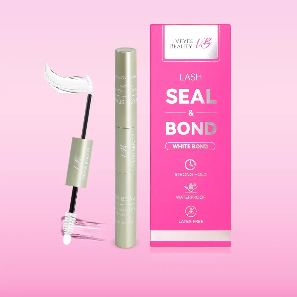 VEYESBEAUTY 2 in 1 Bond and Seal, Strong Hold Lash Adhesive for DIY Lash Clusters and Eyelash Extensions, 10ml, Eyelashes Extensions, Lash Cluster