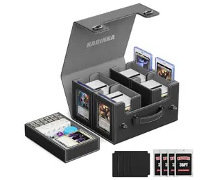 Kabinka Commander Deck Box for MTG with Handle, Multi Deck Case with Large Dice Tray Fits 400+ Double-Sleeved Cards, 5 IN 1 TCG Card Storage Box with Commander Display, 35PT Card Holders