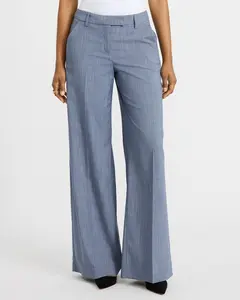 Express Editor Mid Rise Wide Leg Stretch Pant