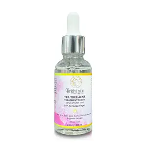 Bright Skin Cosmetics Tea Tree Facial Serum with Salicylic Acid - Daily Hydrating Acne Treatment for Normal Complexion, Oil Control, Pore Care, Smoother, Fresh, Balanced Appearance