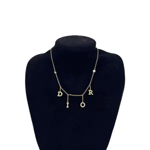 Pre-owned h9 Dior Curb Chain Collection Diamond Set Clavicle Necklace