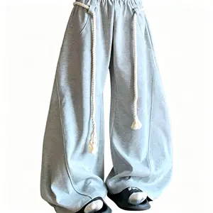 Men's Oversized Baggy Sweatpants, Wide-Leg Joggers with Rope Drawstring, High-Street Hip Hop Lounge Pants,summervibes