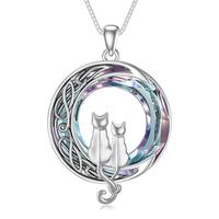2 Cats(Silver and Silver)-Purple Crystal-02-D