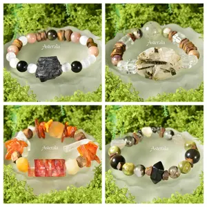 [NO.AG01-AG04]Unique handmade Agarwood & crystal bracelet