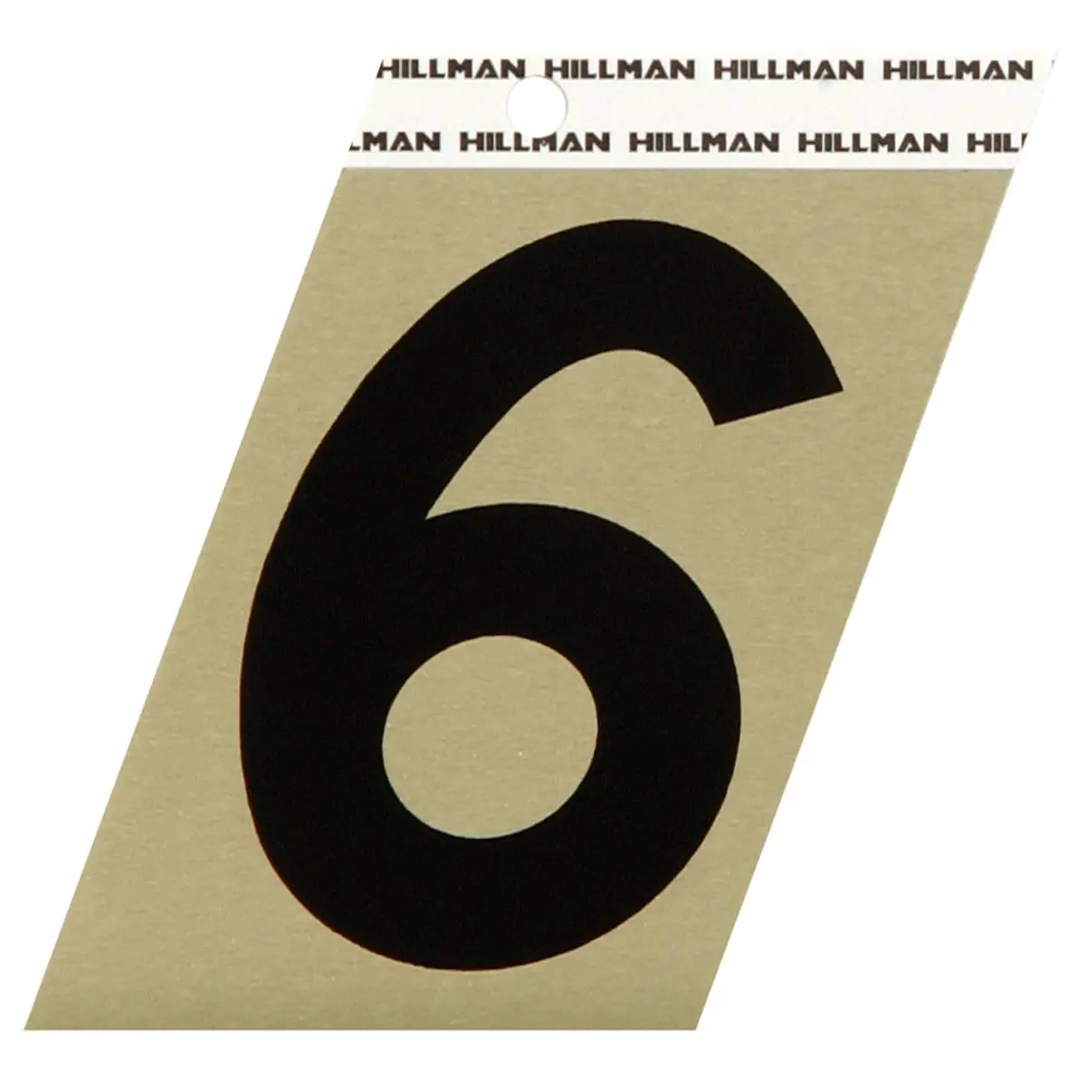 Hillman 212 MAIN 3-in. Outdoor Basic Weatherproof Aluminium Angle-Cut Adhesive Numbers with Mylar Base - Durable, Easy-Install Home Decor Address Sign for Homeowners (6 Packs of 3)