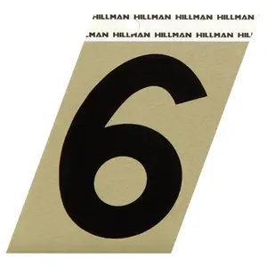 Hillman 212 MAIN 3 in. Weatherproof Aluminium Angle-Cut Adhesive Numbers - Classic, Durable, Easy-Install Home Decor Address Sign (6 Packs of 3)