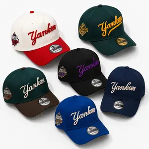 New Era 9FORTY Yankees Adjustable Baseball Cap Collection – Embroidered Script Logo Curved Brim Hat, Multi-Color Streetwear Dad Cap #MLB #NewEra