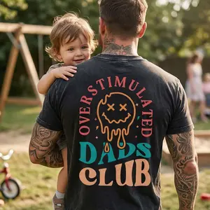Overstimulated Dads Club Washed T-shirt, Father's Day Tee