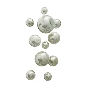 Silver Crackle Decorative Glass Balls, Wall Art Decor
