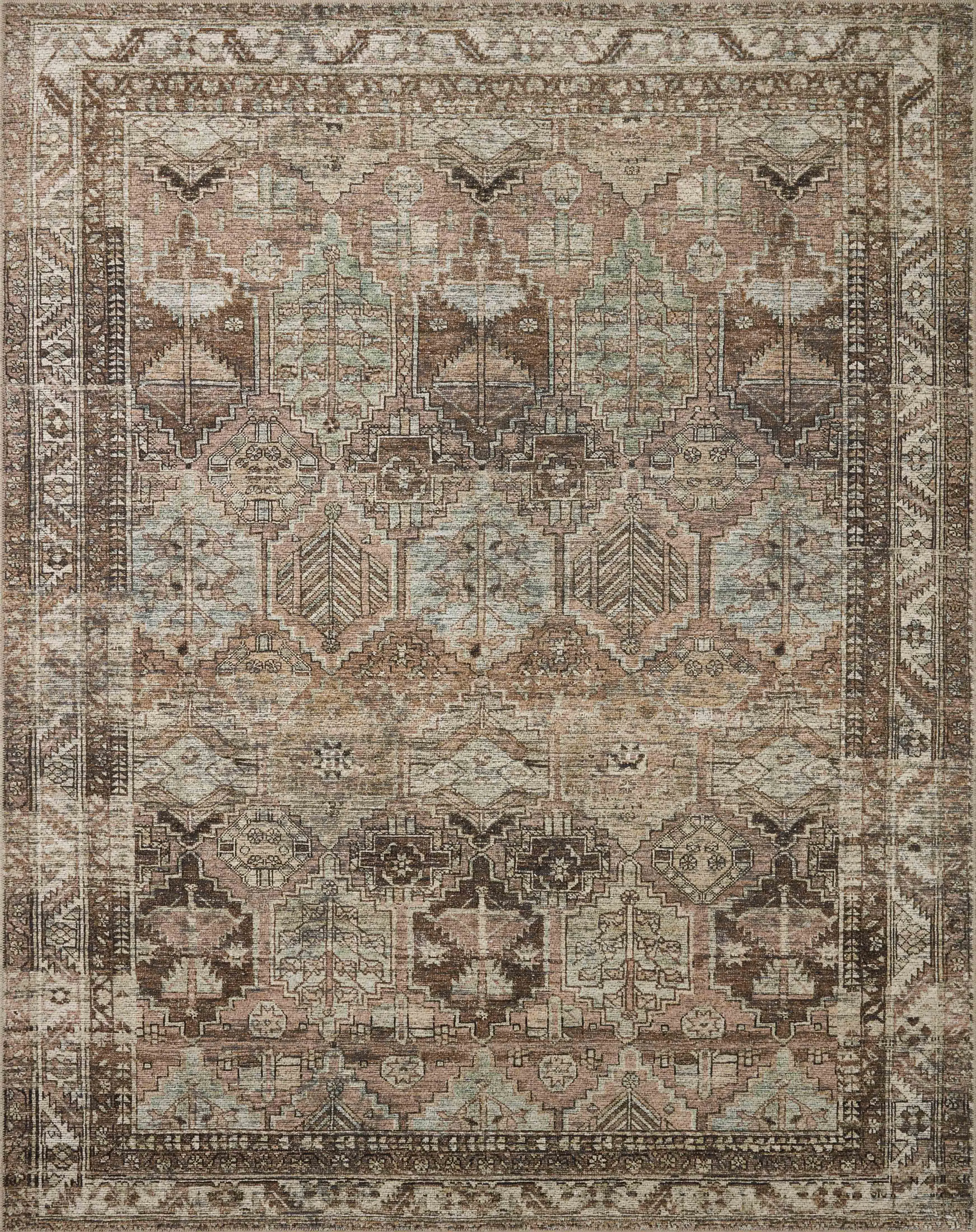 Amber Lewis x Loloi Billie BIL-03 Clay Sage Traditional Power Loomed Rug