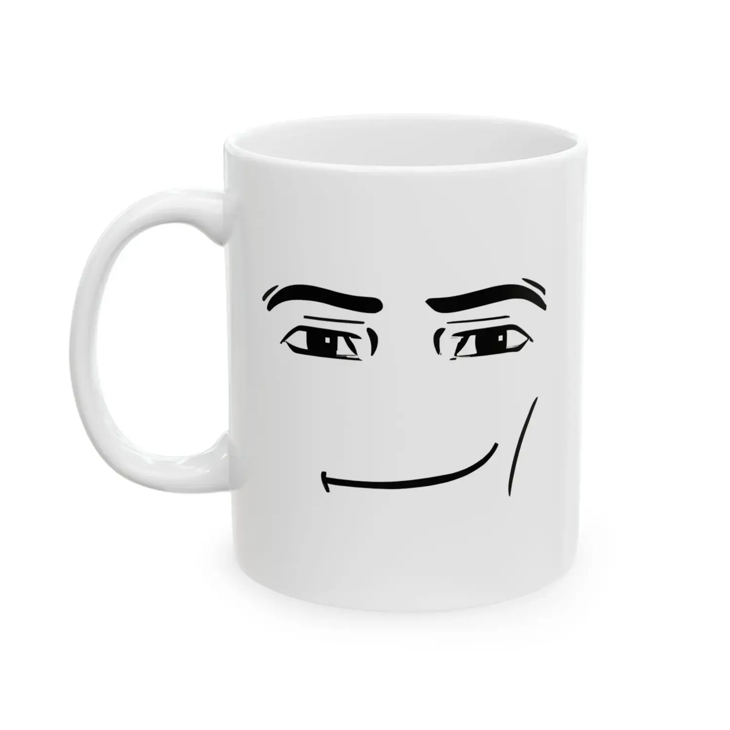 Roblox Man Face Mug, Double Sided White Ceramic Mug, Roblox Funny Meme Coffee Mug, Gamer Cup, Classic Drinkware