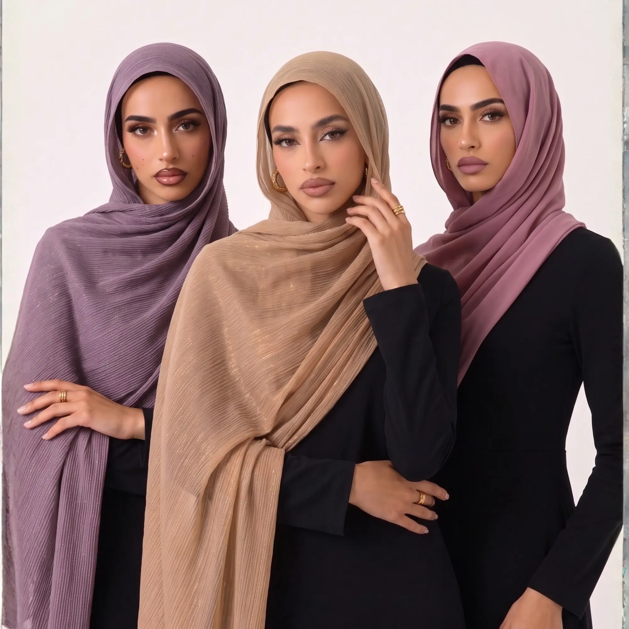 Premium Pleated Chiffon Hijab Scarf for Women | Lightweight Modest scarf