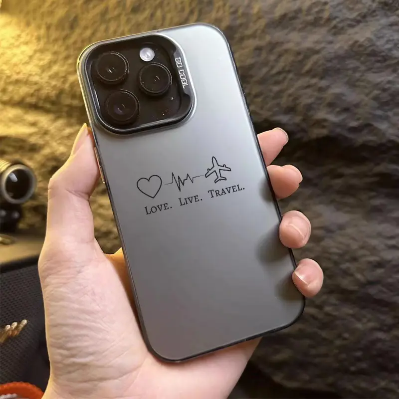 Trendy Line Travel Mood Airplane Pattern Case for iPhone 16 15 14 Pro Max 13 12 11 XR XS Plus Shockproof Non Slip Military-Grade Protection slim Smartphone Cover Valentine Gift For Girls and Women, Cellphone, Casing, Protective, Silicone