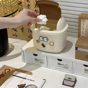 Cute Cartoon Desktop Trash Can, Small Home Bathroom Storage Bucket, High Aesthetic Car Mini Paper Bin, Adorable Household Waste Basket, Cute Bins Trashcan