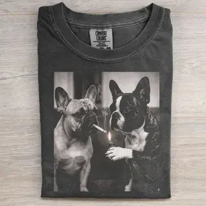 Comfort Colors Funny French Bulldog T-Shirt, Vintage 90s Edgy Dog Meme Tee, Frenchie Graphic Shirt, Casual Streetwear Tee, Gift for Dog Lovers
