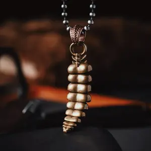 Brass Rattlesnake Tail Pendant