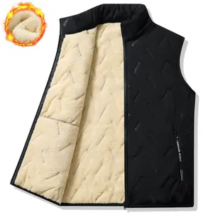 Men's Stand Collar Vest with Zipper Pockets Winter Jacket, Suitable for Cold Weather, Layered Style Men's Winter Vest, Men's Winter Apparel, Men's Warm Clothing hood eve st plain fleece autumn winter warm vest fleece Casual Sleeveless Gilet thick wi