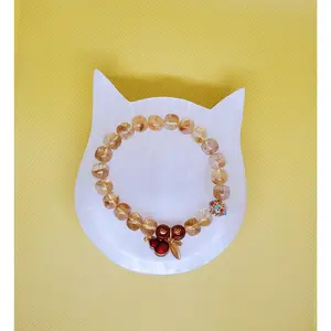 Milky Citrine with Red Mantra beads and hulu charm