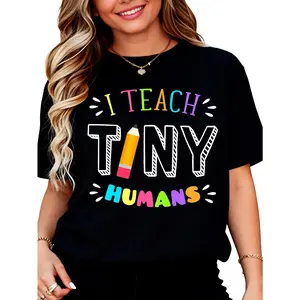 100% Cotton Teacher Appreciation & Back to School T-Shirt - "I Teach" Graphic on Heavyweight Cotton Tee, Unisex Soft Crewneck for Educators & Gift Giving