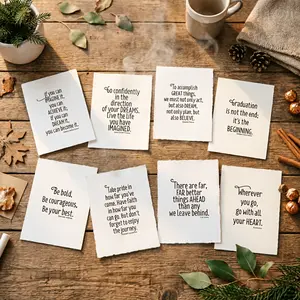Graduation Party Games and Activities Set, Inspirational Quote Cards, Self-Motivation Cards, Message Card, Activity Cards, 8-Piece Graduation Celebration Kit