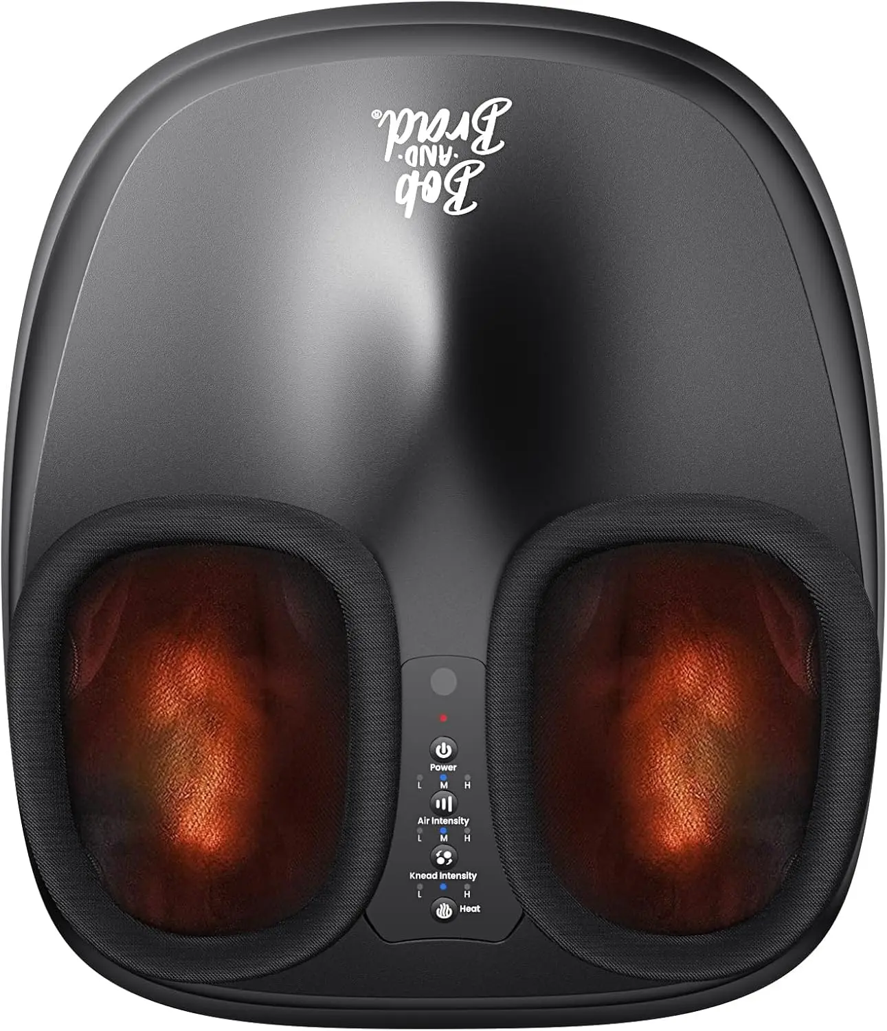 BOB AND BRAD Portable Plastic Shiatsu Deep Kneading Lite Foot Massager Machine for Adults (Size 12, Black) with Heat, Electric Features, Sleep Aid Function, and Power Cord