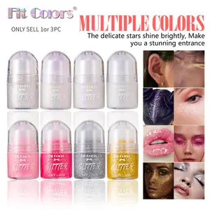 Fit Colors Glitter Gel Roller | High Pigment Body & Face Glitter | Stunning Stage Makeup & Body Paint | Waterproof Long-Lasting Eye & Lip Glitter | Festival & Party Essential,GlitterGel,StageMakeup,BodyGlitter ,MakeupSupplies