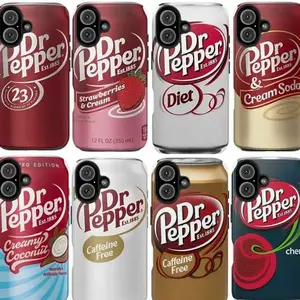 Dr Pepper Can Phone Cases, Dr Pepper Strawberries and Cream, Coconut, Diet, Soda, Cherry Cover For iPhone 17 16 15 14 13 12 11