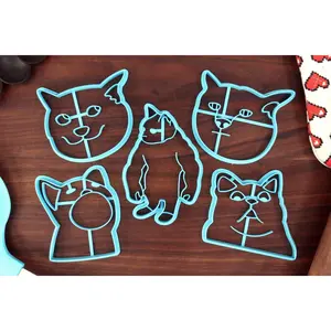 Cat Memes Cookie Cutters - Pop Cat, Stronk Cat, Schmuserkadser, Gasping Cat, Disappointed Cat