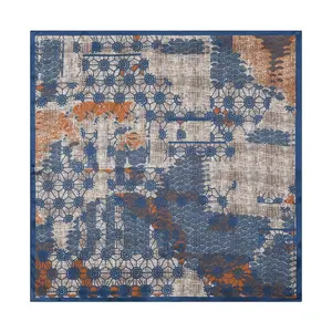 100% Mulberry Silk Genuine Silk bandana scarf Casual Workwear head scarf Japanese Retro Printed Square trending now Scarf Ameicaji Artsy Waist Scarf Versatile Chic Pocket Square easy style