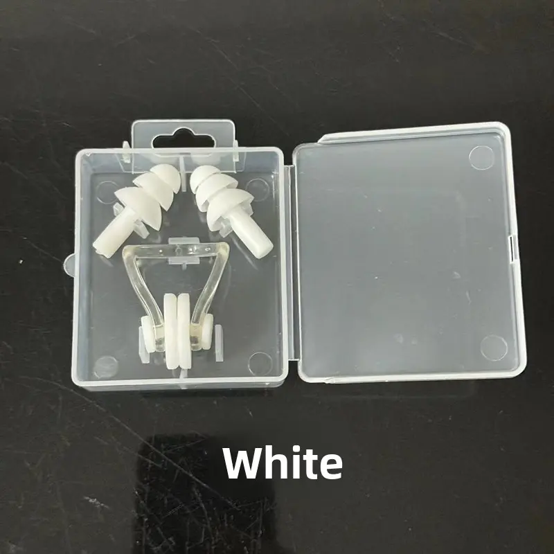 Nose Clip and Earplug Set for Adults - TPE Material - Dark Blue, Black, White, Pink, Sky Blue - Ideal for Swimming and Wading Sports - Solid Color Nose Clip and Earplug Set for Adults - TPE Material - Dark Blue, Black, White, Pink, Sky Blue - Ideal for Swimming and Wading Sports - Solid Color