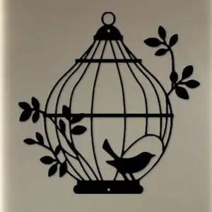 Birdcage Design Wall Art, Laser Cut Iron Wall Decor, Wall Hanging Decor for Home Living Room Bedroom Garden, Perfect Gift for All Occasions