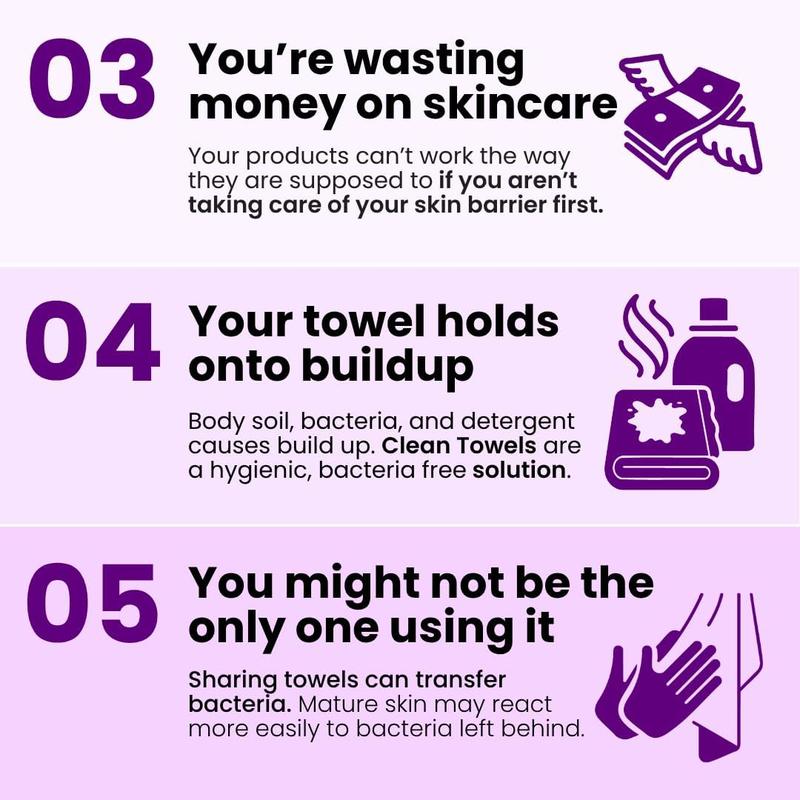 Clean Skin Club Healthy Aging Clean Towels XL 50 Count Glycerin Infused Anti Aging Makeup Remover Dry Wipe Smooths Fine Lines Wrinkles in 6 Weeks Gentle Cleansing