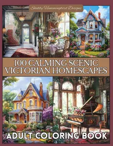 100 Calming Scenic Victorian Homescapes: Adult Coloring Book: Vintage homes, rooms & decor for your coloring enjoyment and relaxation!