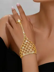 Stylish Women's Bracelet with Sparkling Rhinestones, Perfect for Weddings, Latin Dance Parties, Fashionable Banquets, and Casual Wear