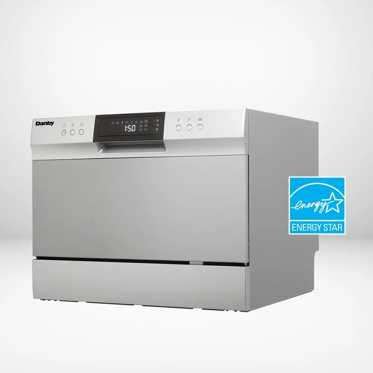 212 MAIN Danby DDW631SDB Compact 6-Place Setting Stainless Steel Countertop Dishwasher Machine - Heavy Kitchen Appliance with 3.1 Gal Low Water Consumption, New Spray Arm, Normal Cycle