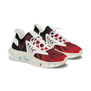 Women’s Mesh Sneakers — Red Rose Graphic Athletic Shoes