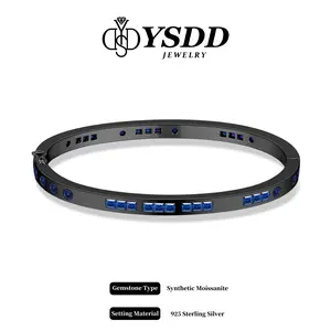 【#453 Morse Code Bangle】23g Full Moissanite Unisex vvs Synthetic Moissanite Bracelet in 925 Sterling Silver