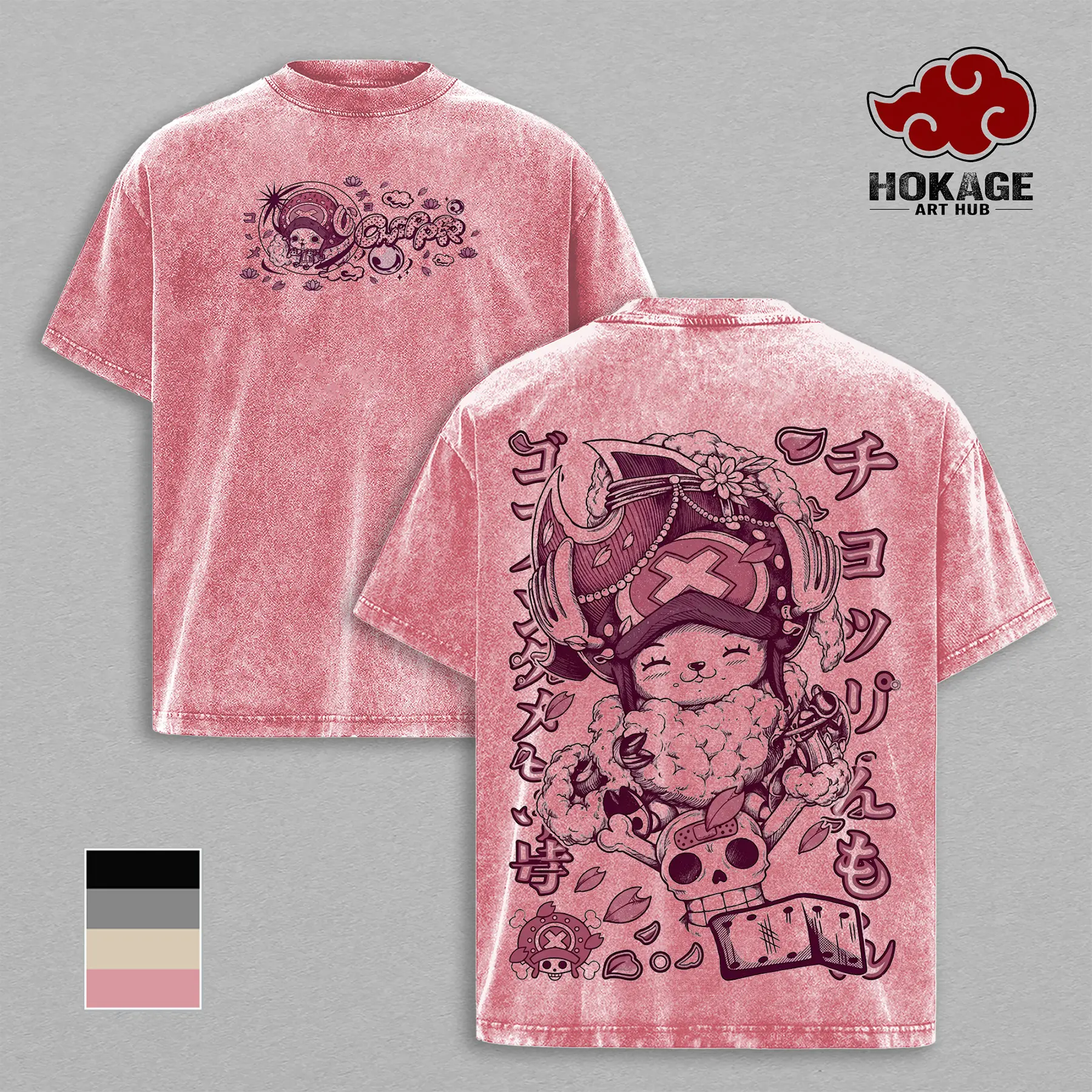 Tony Tony Chopper Washed Tee, One Piece Anime Graphic Tee, Vintage Washed Shirt, Cute Anime Shirt, Kawaii Anime Apparel, Manga Lover Gift Cotton Fabric