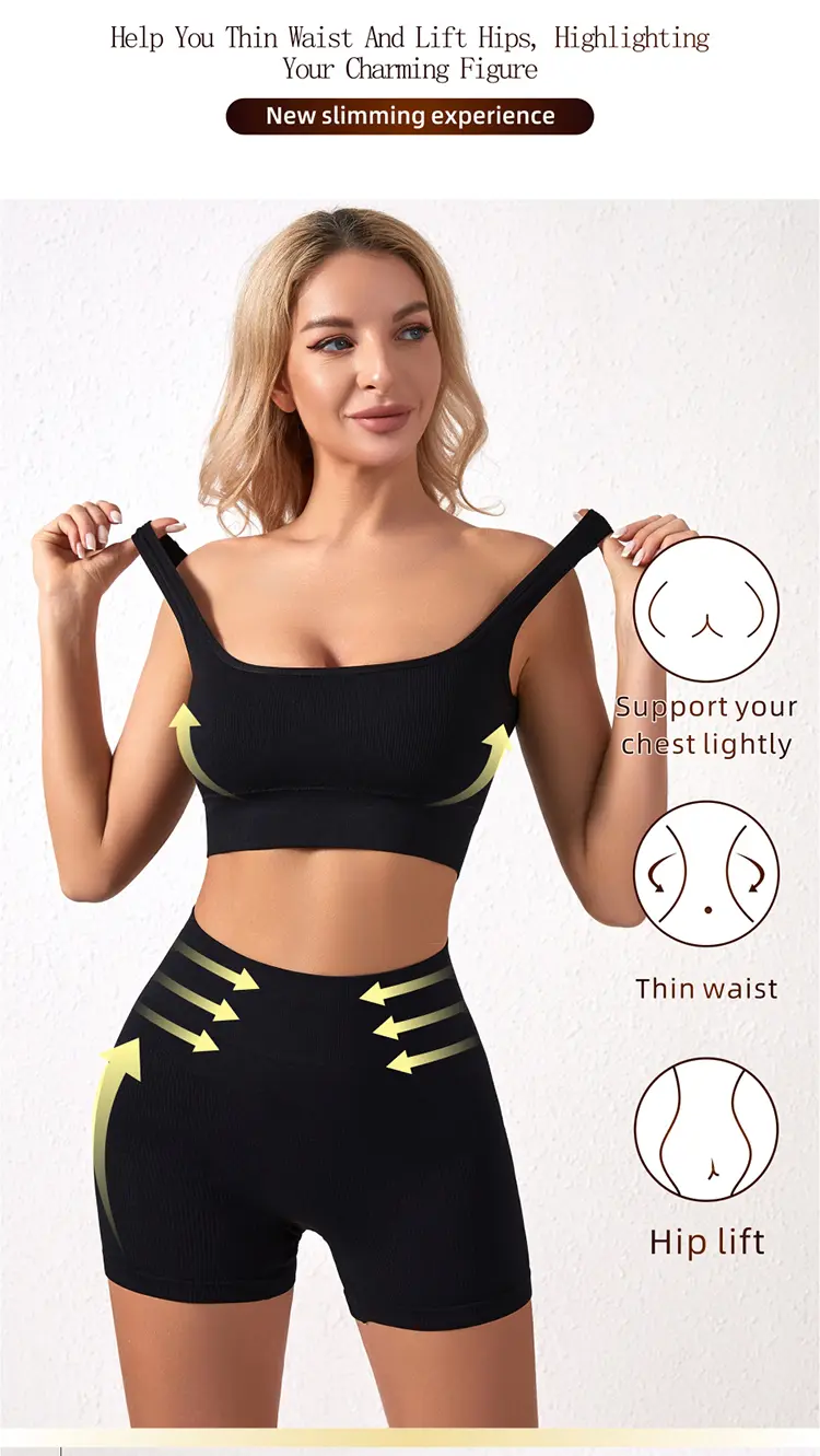 Product Introduction of VVL Women's Backless Halter Crop Top & High Waist Shorts Workout Gym Yoga Set,Sporty Breathable Comfy Fitness Outfits for Women,Ladies Gym Clothes 11