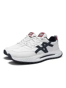 Vintage Colorblock Thick Sole Comfortable Lightweight Breathable Casual Sneakers, Low Top Textile Shoes for Spring & Fall, Casual Student Sports Shoes