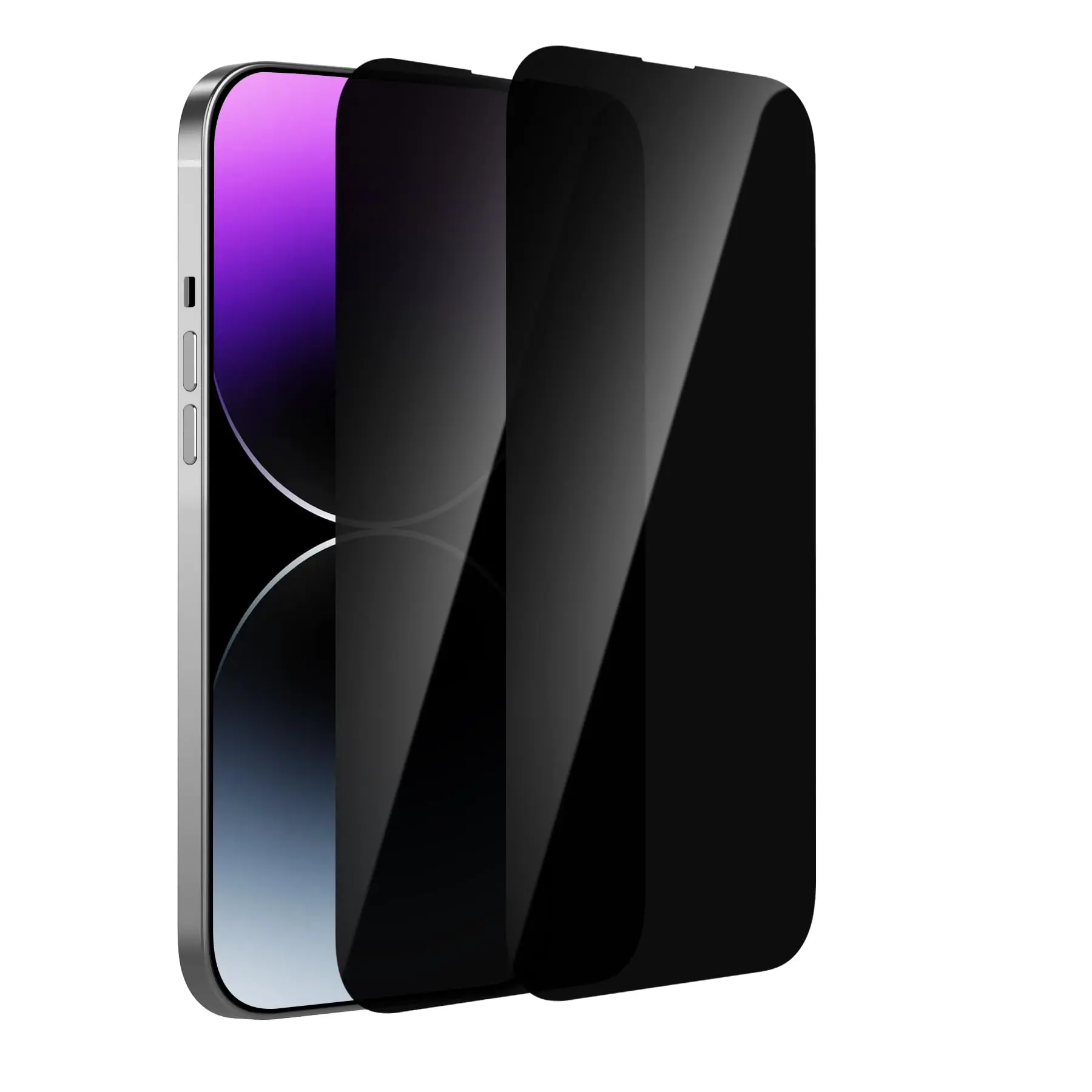 Privacy Tempered Glass Screen Protectors for iPhone 17/16/15/14/13/12/11 Pro Max, 2-Piece Set with 2 Camera Lens Protectors, 9H Hardness, Shockproof, Protective, Scratch-Resistant, Shell-Friendly Smartphone Cover Accessories