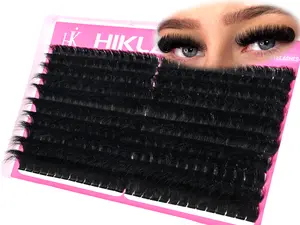 300D Lash Clusters D+ Curve Mega Volume 10-18mm Eyelash Clusters Huge Plus Pack 280pcs Lashes Reusable Wispy Clusters No Plastic Feeling Matte Black By Hiklasy