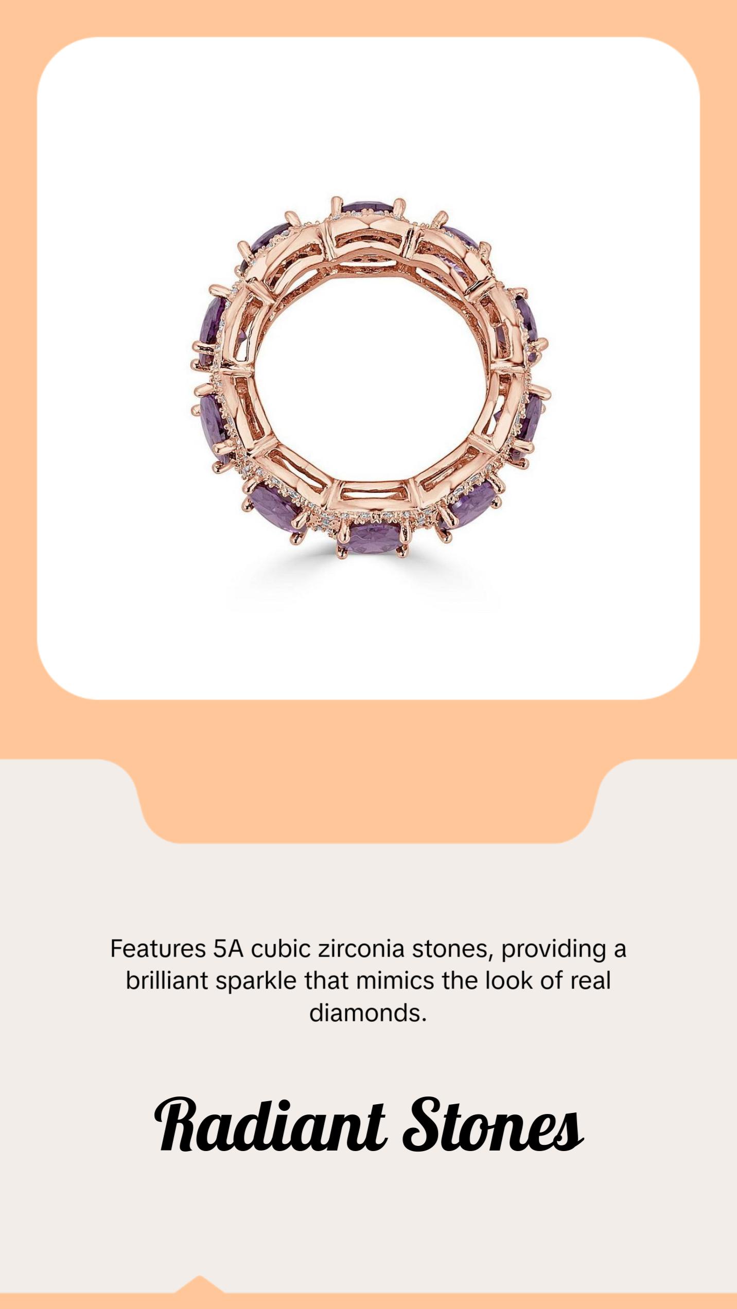 925 Silver Oval Shape CZ Eternity Ring