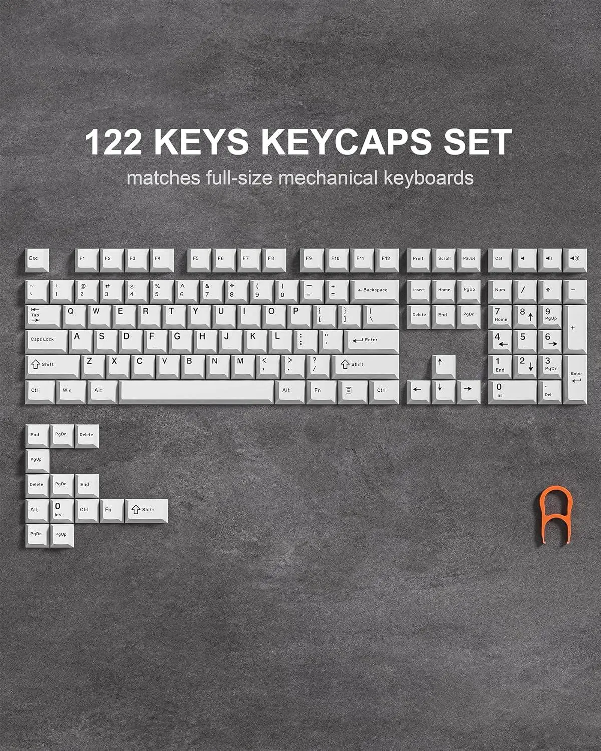 Womier Double Shot PBT Keycaps Set,124 Keys Cherry Profile Key caps for MX Switch Mechanical Keyboards