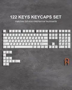 Womier Double Shot PBT Keycaps Set,124 Keys Cherry Profile Key caps for MX Switch Mechanical Keyboards