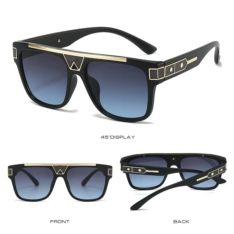 Retro Oversized Sunglasses Flat Top Shield Sun Glasses for  display picture 3