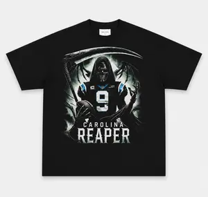 Dark Football Reaper Graphic Tee, Grim Skull Player Shirt, Carolina Inspired Sports T-Shirt, Unisex Gothic Fan Gift