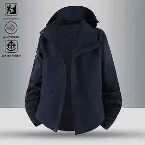 Men's Outdoor Casual Hooded Jacket, Windproof and Waterproof Material, Practical Pockets, Hiking Super Suitable