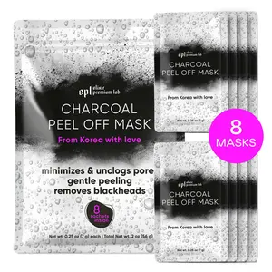 Charcoal Face Mask Peel Off for Deep Pore Cleansing, Blackhead Removal (Pack of 8)