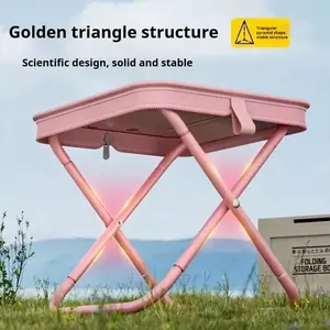 Outdoor Camping Chair Foldable Pencil Case Stool Portable Handbag Student Stool Queue Helper for Camping Studying Golden Triangle Structure Stable Design